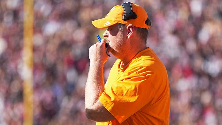 Tennessee football coach Josh Heupel on the sidelines during a college football game against South Carolina at Williams-Brice Stadium in Columbia, S.C., on Oct. 24, 2026. Tennessee football coach Josh Heupel on the sidelines during a college football game against South Carolina at Williams-Brice Stadium in Columbia, S.C., on Oct. 24, 2026.