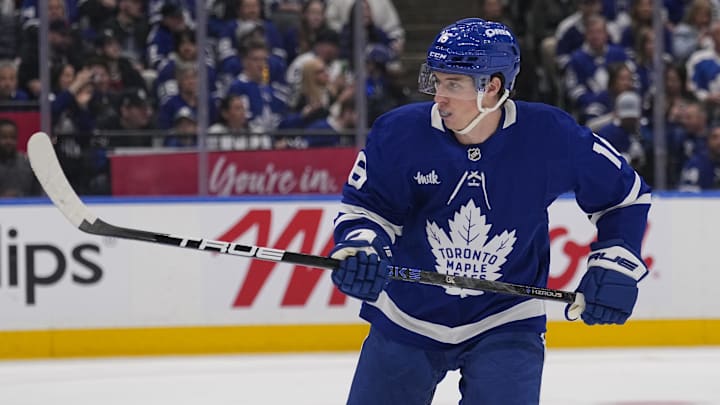 Toronto Maple Leafs forward Mitch Marner skates against the Ottawa Senators.