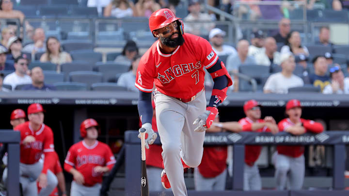 Los Angeles Angels right fielder Jo Adell is a solid prop target on April 21.