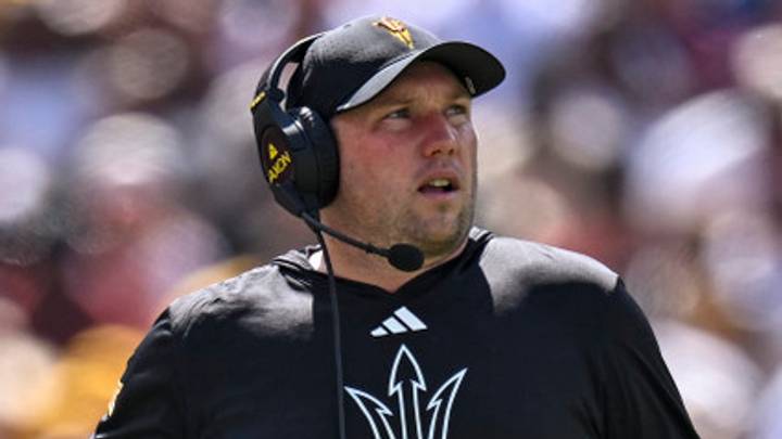 Sep 12, 2026; College Station, Texas, USA; Arizona State Sun Devils head coach Kenny Dillingham looks on during the first quarter against the Texas A&M Aggies at Kyle Field. Dillingham and the Devils will return to Texas this Saturday, vs. No. 10 Texas Tech. Sep 12, 2026; College Station, Texas, USA; Arizona State Sun Devils head coach Kenny Dillingham looks on during the first quarter against the Texas A&M Aggies at Kyle Field. Dillingham and the Devils will return to Texas this Saturday, vs. No. 10 Texas Tech.