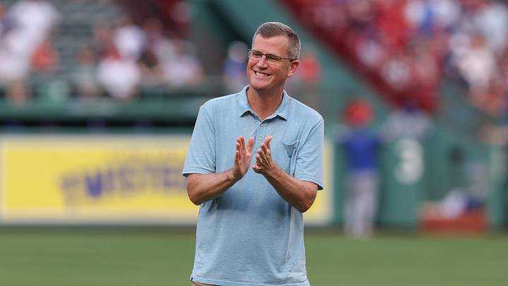 Jul 12, 2024; Boston, Massachusetts, USA; President and CEO of the Boston Red Sox Sam Kennedy applauds before a game against the Kansas City Royals at Fenway Park. Mandatory Credit: Paul Rutherford-Imagn Images Jul 12, 2024; Boston, Massachusetts, USA; President and CEO of the Boston Red Sox Sam Kennedy applauds before a game against the Kansas City Royals at Fenway Park. Mandatory Credit: Paul Rutherford-Imagn Images