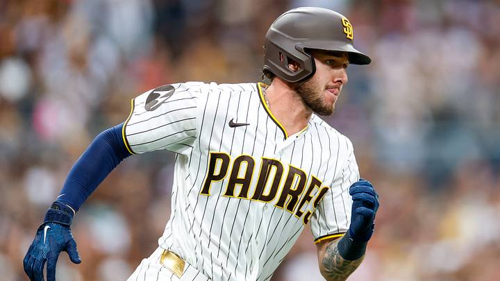 Sep 26, 2026; San Diego, California, USA; San Diego Padres center fielder Jackson Merrill (3) hits an RBI single during the first inning against the Arizona Diamondbacks at Petco Park. Mandatory Credit: David Frerker-Imagn Images Sep 26, 2026; San Diego, California, USA; San Diego Padres center fielder Jackson Merrill (3) hits an RBI single during the first inning against the Arizona Diamondbacks at Petco Park. Mandatory Credit: David Frerker-Imagn Images