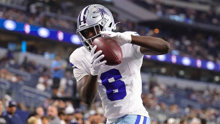 Dallas Cowboys wide receiver Camden Brown (6) catches a pass before the game against the New Orleans Saints at AT&T Stadium. Dallas Cowboys wide receiver Camden Brown (6) catches a pass before the game against the New Orleans Saints at AT&T Stadium.