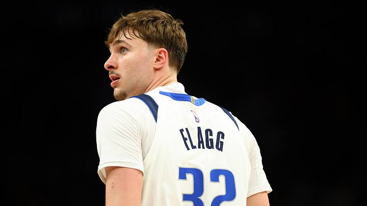 Apr 8, 2026; Phoenix, Arizona, USA; Detailed view of the jersey of Dallas Mavericks forward Cooper Flagg (32) against the Phoenix Suns in the second half at Mortgage Matchup Center. Mandatory Credit: Mark J. Rebilas-Imagn Images Apr 8, 2026; Phoenix, Arizona, USA; Detailed view of the jersey of Dallas Mavericks forward Cooper Flagg (32) against the Phoenix Suns in the second half at Mortgage Matchup Center. Mandatory Credit: Mark J. Rebilas-Imagn Images