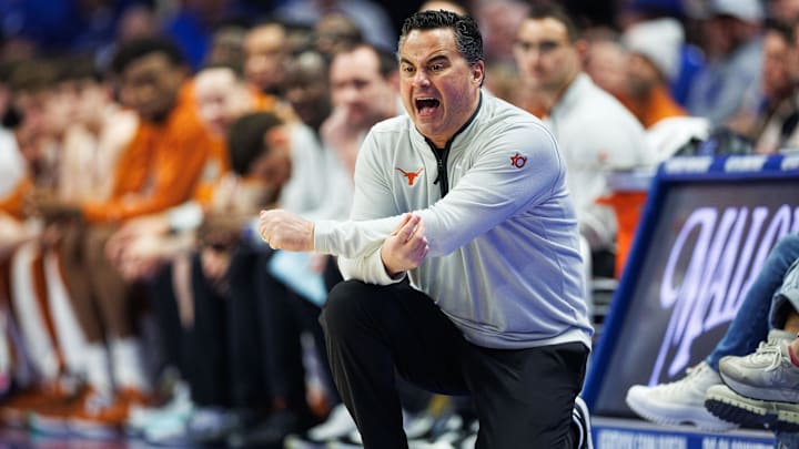 Texas Longhorns head coach Sean Miller yells across the court during the first half against the Kentucky Wildcats at Rupp Arena at Central Bank Center.