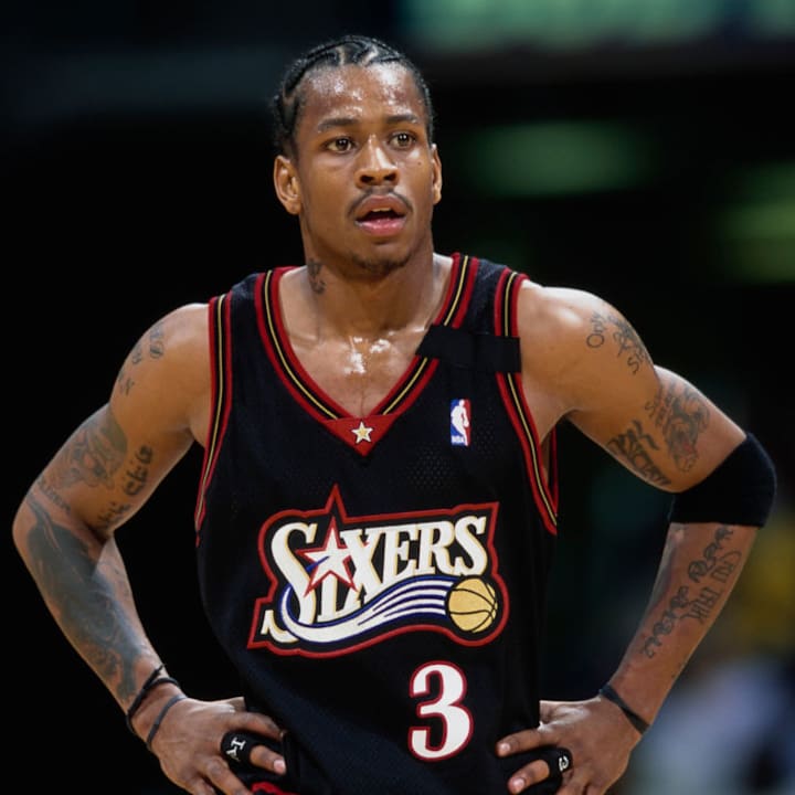 Allen Iverson playing for the Philadelphia 76ers