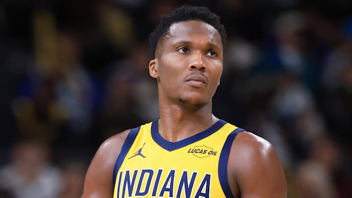 Indiana Pacers wing Bennedict Mathurin (00) during a game against the Cleveland Cavaliers. Indiana Pacers wing Bennedict Mathurin (00) during a game against the Cleveland Cavaliers.