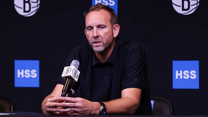 Sep 28, 2026; Brooklyn, NY, USA; Brooklyn Nets general manager Sean Marks talks with media at Brooklyn Nets HSS Training Center. Mandatory Credit: Vincent Carchietta-Imagn Images Sep 28, 2026; Brooklyn, NY, USA; Brooklyn Nets general manager Sean Marks talks with media at Brooklyn Nets HSS Training Center. Mandatory Credit: Vincent Carchietta-Imagn Images