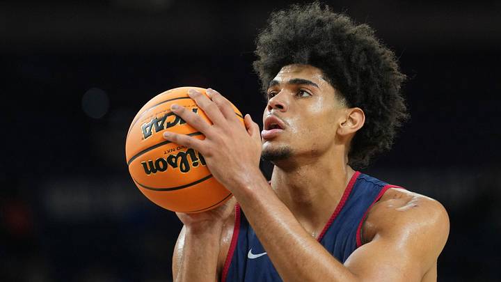 Apr 3, 2026; Indianapolis, IN, USA; Arizona Wildcats forward Koa Peat (10) during a practice session ahead of the Final Four of the men's 2026 NCAA Tournament at Lucas Oil Stadium. Mandatory Credit: Robert Deutsch-Imagn Images Apr 3, 2026; Indianapolis, IN, USA; Arizona Wildcats forward Koa Peat (10) during a practice session ahead of the Final Four of the men's 2026 NCAA Tournament at Lucas Oil Stadium. Mandatory Credit: Robert Deutsch-Imagn Images