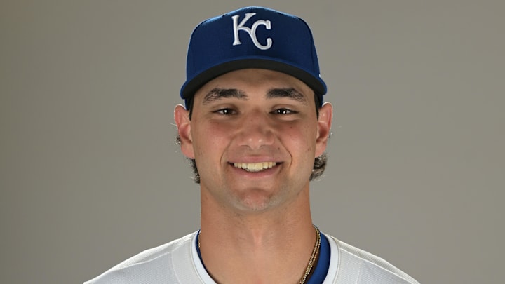 Feb 19, 2025; Surprise, AZ, USA; Kansas City Royals Jac Caglianone (14) poses for a photo during media day. Mandatory Credit: Jayne Kamin-Oncea-Imagn Images Feb 19, 2025; Surprise, AZ, USA; Kansas City Royals Jac Caglianone (14) poses for a photo during media day. Mandatory Credit: Jayne Kamin-Oncea-Imagn Images