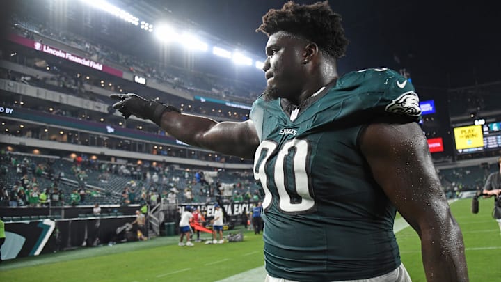 Philadelphia Eagles defensive tackle Jordan Davis (90) against the Dallas Cowboys at Lincoln Financial Field.
