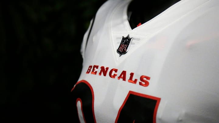 The Cincinnati Bengals unveil new uniforms during a special event at Paul Brown Stadium in downtown Cincinnati on Monday, April 19, 2021. The new designs marked the first major change to the team's main uniform in 17 years.

New Bengals Uniforms
