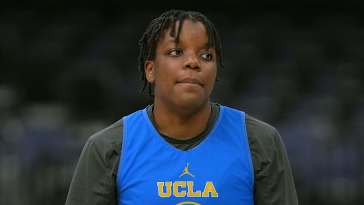 UCLA Bruins forward Zania Socka-Nguemen (6) during practice at Amalie Arena.