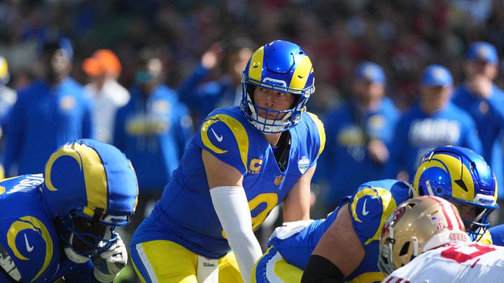 Sep 11, 2026; Melbourne, AUS; Los Angeles Rams quarterback Matthew Stafford (9) takes a snap against the San Francisco 49ers in the first half at Melbourne Cricket Ground. Mandatory Credit: Kirby Lee-Imagn Images Sep 11, 2026; Melbourne, AUS; Los Angeles Rams quarterback Matthew Stafford (9) takes a snap against the San Francisco 49ers in the first half at Melbourne Cricket Ground. Mandatory Credit: Kirby Lee-Imagn Images