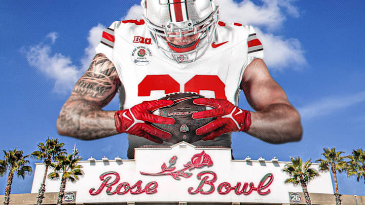 Ohio State Football's uniform for the 2025 Rose Bowl against the Oregon Ducks / Credit: @OhioStateFB on "X" (formerly Twitter)