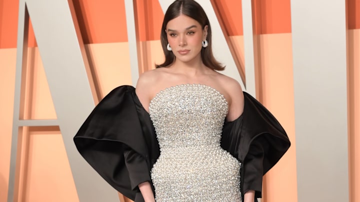 Hailee Steinfeld at the 2025 Vanity Fair Oscars Party in Los Angeles, California. 