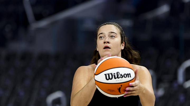 Sep 4, 2025; San Francisco, California, USA; Dallas Wings forward Maddy Siegrist (20) warms up before the game against the Golden State Valkyries at Chase Center. Mandatory Credit: John Hefti-Imagn Images Sep 4, 2025; San Francisco, California, USA; Dallas Wings forward Maddy Siegrist (20) warms up before the game against the Golden State Valkyries at Chase Center. Mandatory Credit: John Hefti-Imagn Images