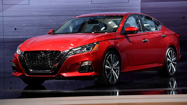 March 28, 2018; New York, NY, USA; The all-new Nissan Altima seen during the New York International Auto Show.  Mandatory Credit: Danielle Parhizkaran-USA TODAY NETWORK ORIG FILE ID:  20180328_kkt_usa_021.jpg

Usp News New York Auto Show A Usa Ny