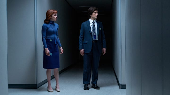 Britt Lower and Adam Scott in Severance season 2