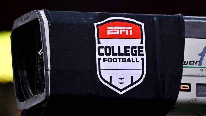 Dec 27, 2025; Houston, TX, USA; A detail view of ESPN College Football logo on a TV camera prior to the game between the Houston Cougars and the Louisiana State Tigers at NRG Stadium. Mandatory Credit: Maria Lysaker-Imagn Images Dec 27, 2025; Houston, TX, USA; A detail view of ESPN College Football logo on a TV camera prior to the game between the Houston Cougars and the Louisiana State Tigers at NRG Stadium. Mandatory Credit: Maria Lysaker-Imagn Images