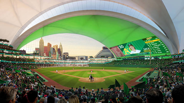 Renderings from inside the A's proposed ballpark in Las Vegas