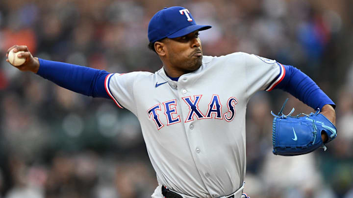 Texas Rangers starting pitcher Kumar Rocker.