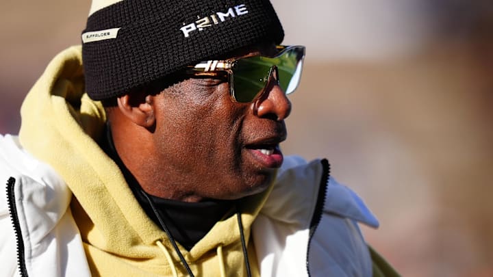 Colorado Buffaloes head coach Deion Sanders before the game against the Oklahoma State Cowboys at Folsom Field.