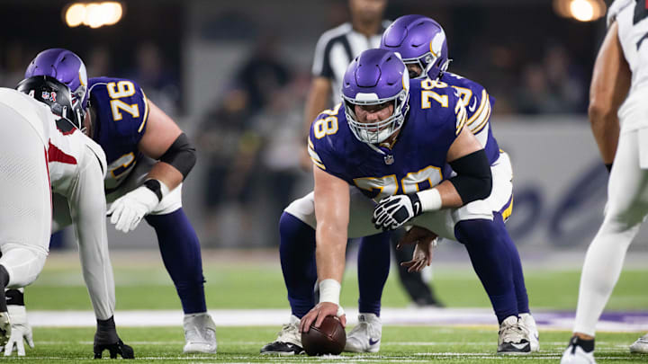 Ryan Kelly snaps the ball against the Atlanta Falcons.