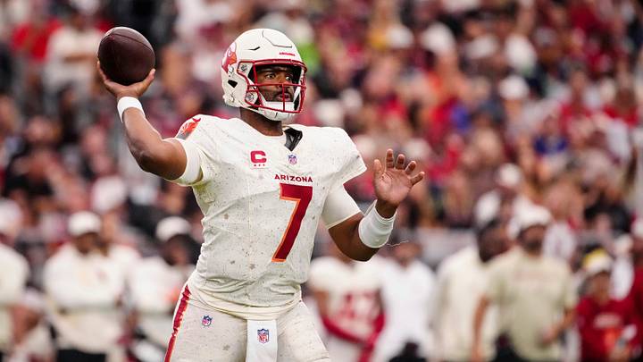 Arizona Cardinals quarterback Jacoby Brissett (7) throws a pass against the Seattle Seahawks during a game at State Farm Stadium in Glendale, Ariz. on Sept. 20, 2026. Arizona Cardinals quarterback Jacoby Brissett (7) throws a pass against the Seattle Seahawks during a game at State Farm Stadium in Glendale, Ariz. on Sept. 20, 2026.