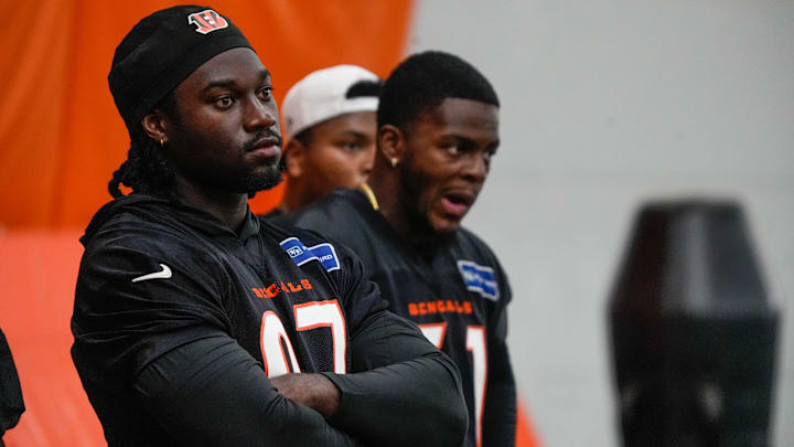 The Cincinnati Bengals practice in the off season on Tuesday May 20, 2025. Bengals 2025 draft pick Shemar Stewart (97).