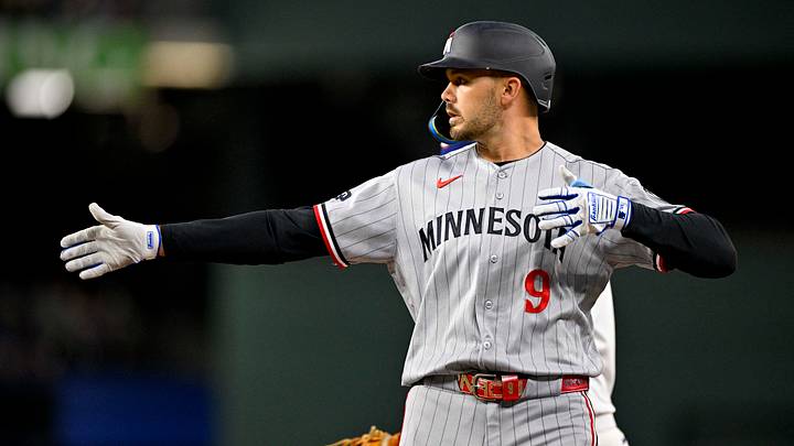 Minnesota Twins outfielder Trevor Larnach. Minnesota Twins outfielder Trevor Larnach.
