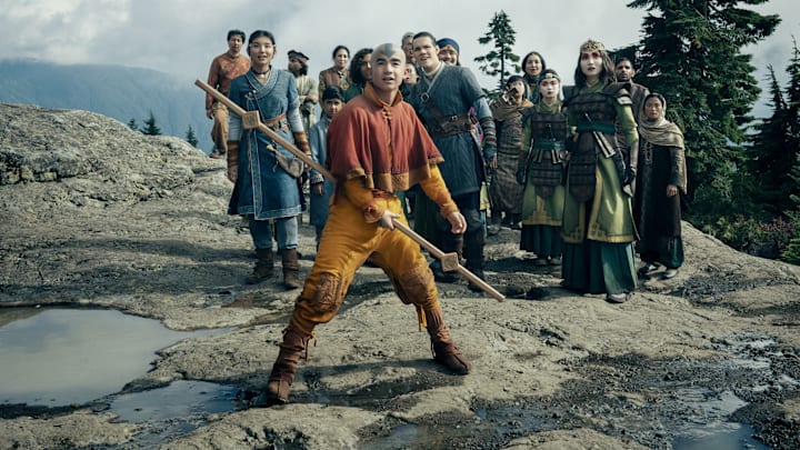 L to R) Kiawentiio Tarbell as Katara, Gordan Cormier as Aang, Ian Ousley as Sokka, Maria Zhang as Suki in season 2 of Avatar: The Last Airbender L to R) Kiawentiio Tarbell as Katara, Gordan Cormier as Aang, Ian Ousley as Sokka, Maria Zhang as Suki in season 2 of Avatar: The Last Airbender