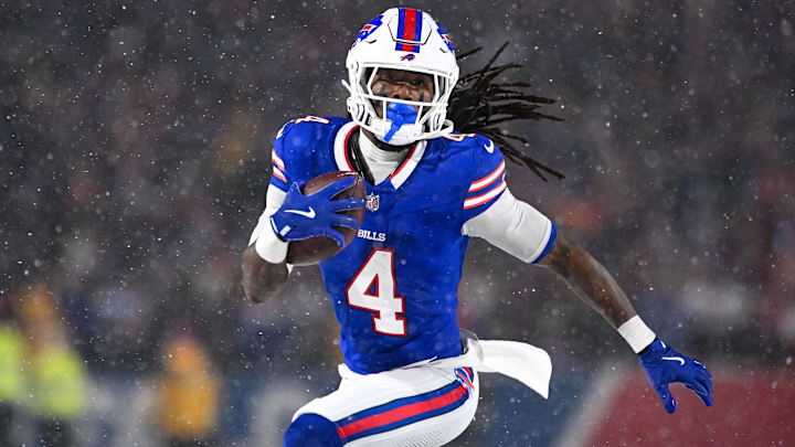 Buffalo Bills running back James Cook. Buffalo Bills running back James Cook.