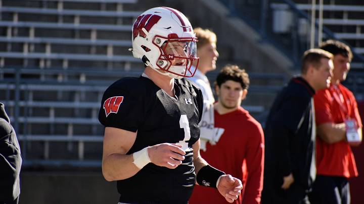 Wisconsin quarterback Colton Joseph. 