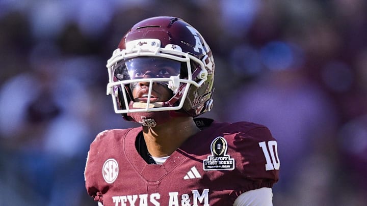 Texas A&M Aggies quarterback Marcel Reed (10) looks on during the game between the Aggies and the Hurricanes at Kyle Field.
