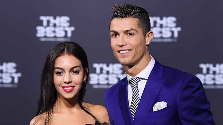 Cristiano Ronaldo and Georgina Rodriguez pose at The Best Football Awards 2016. Cristiano Ronaldo and Georgina Rodriguez pose at The Best Football Awards 2016.