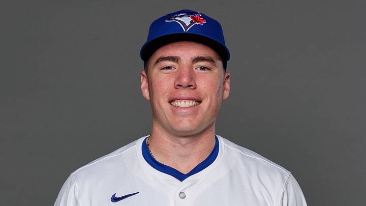  Blue Jays third baseman Sean Keys (89) poses for a photo during media day at the Player Development Complex.