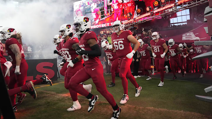 Arizona Cardinals players are introduced before playing against the Seattle Seahawks at State Farm