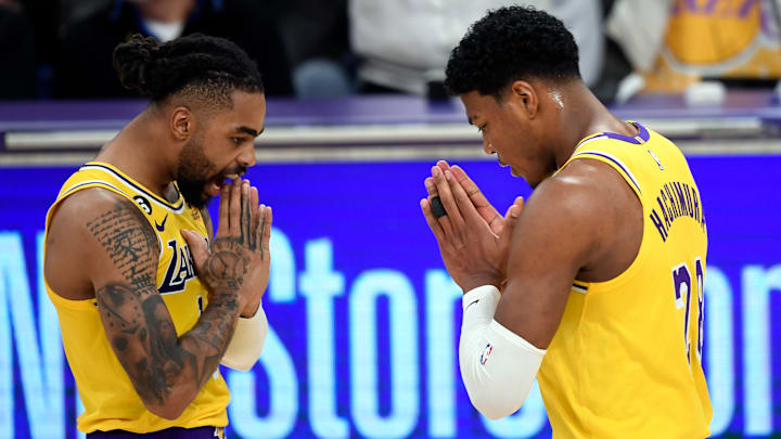 D'Angelo Russell (izquierda) y Rui Hachimura pudiesen ser piezas de cambio durante la campaña 2023-24