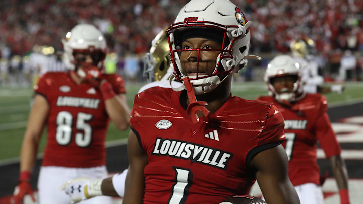 Louisville   s Jamari Thrash scores a touchdown against Notre Dame game at L & N Stadium.
Oct.