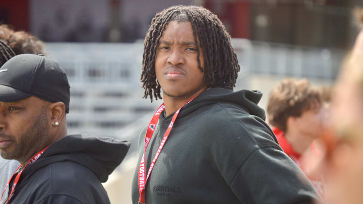Four-star edge rusher recruit McHale Blade visited Wisconsin Badgers spring football practice in April Four-star edge rusher recruit McHale Blade visited Wisconsin Badgers spring football practice in April