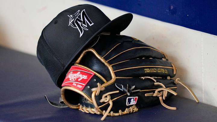 Miami Marlins hat and glove Miami Marlins hat and glove