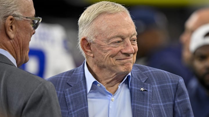Dallas Cowboys owner Jerry Jones looks on before the game against the Baltimore Ravens. Dallas Cowboys owner Jerry Jones looks on before the game against the Baltimore Ravens.