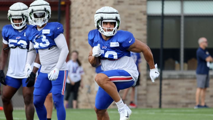 Bills linebacker Matt Milano during training camp. Bills linebacker Matt Milano during training camp.