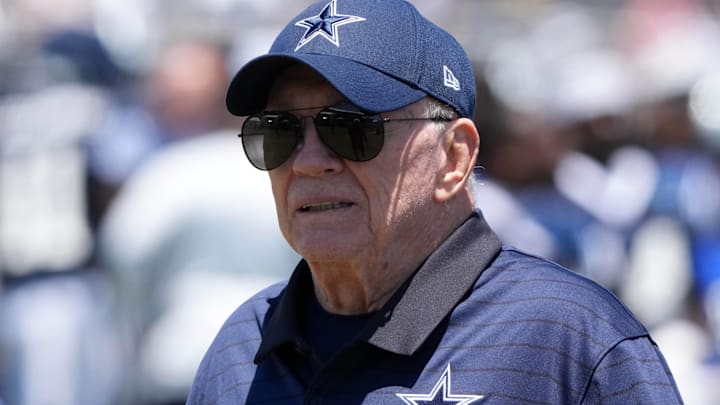 Dallas Cowboys owner Jerry Jones at training camp at the River Ridge Fields.