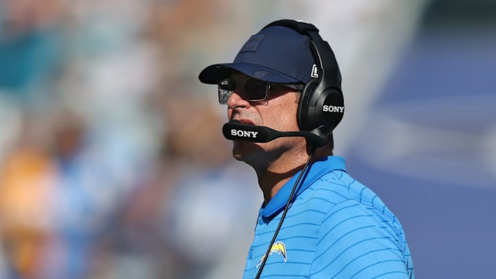Los Angeles Chargers head coach Jim Harbaugh Los Angeles Chargers head coach Jim Harbaugh