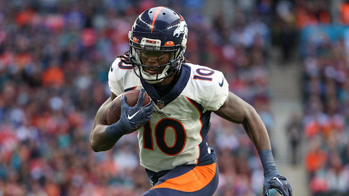 Oct 30, 2022; London, United Kingdom, Denver Broncos wide receiver Jerry Jeudy (10) runs with the