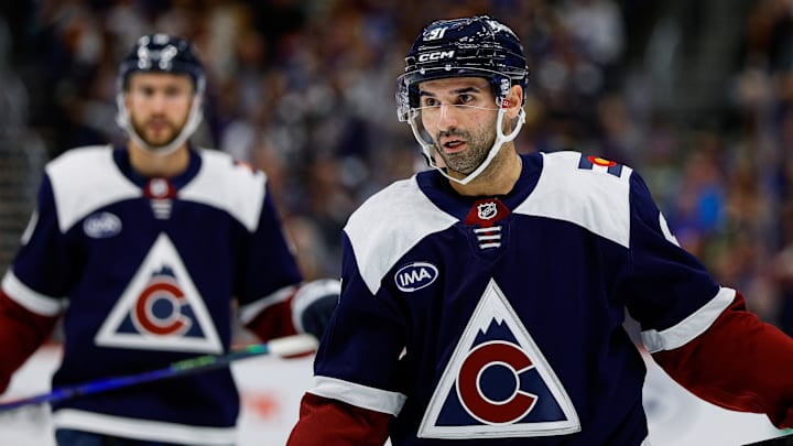 Mar 18, 2026; Denver, Colorado, USA; Colorado Avalanche center Nazem Kadri (91) in the first period against the Dallas Stars at Ball Arena. Mandatory Credit: Isaiah J. Downing-Imagn Images Mar 18, 2026; Denver, Colorado, USA; Colorado Avalanche center Nazem Kadri (91) in the first period against the Dallas Stars at Ball Arena. Mandatory Credit: Isaiah J. Downing-Imagn Images