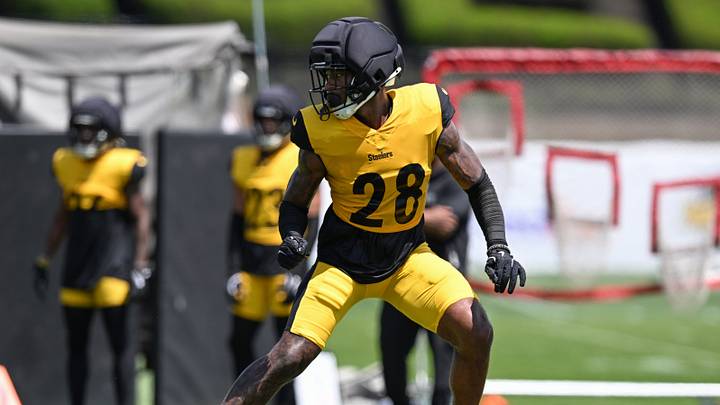 Aug 03, 2026; Latrobe, PA, USA; Pittsburgh Steelers safety Robert Spears-Jennings (28) participates in a practice session at Training camp at Saint Vincent College. Mandatory Credit: Barry Reeger-Imagn Images Aug 03, 2026; Latrobe, PA, USA; Pittsburgh Steelers safety Robert Spears-Jennings (28) participates in a practice session at Training camp at Saint Vincent College. Mandatory Credit: Barry Reeger-Imagn Images