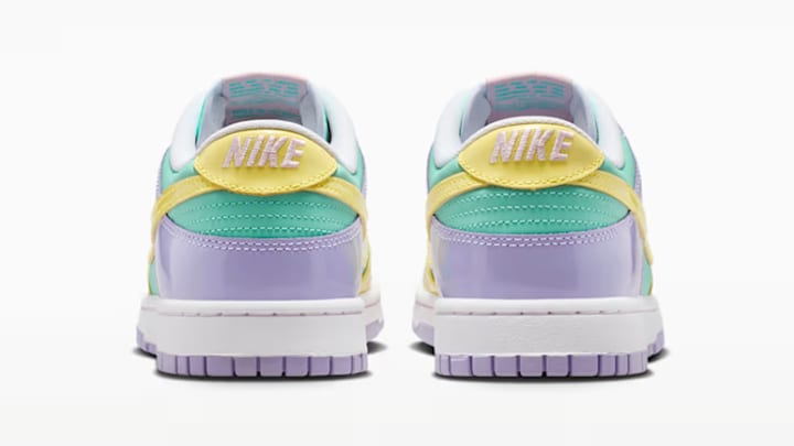 The Nike Dunk Low "Easter" colorway. The Nike Dunk Low "Easter" colorway.